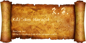 Kádos Harald névjegykártya